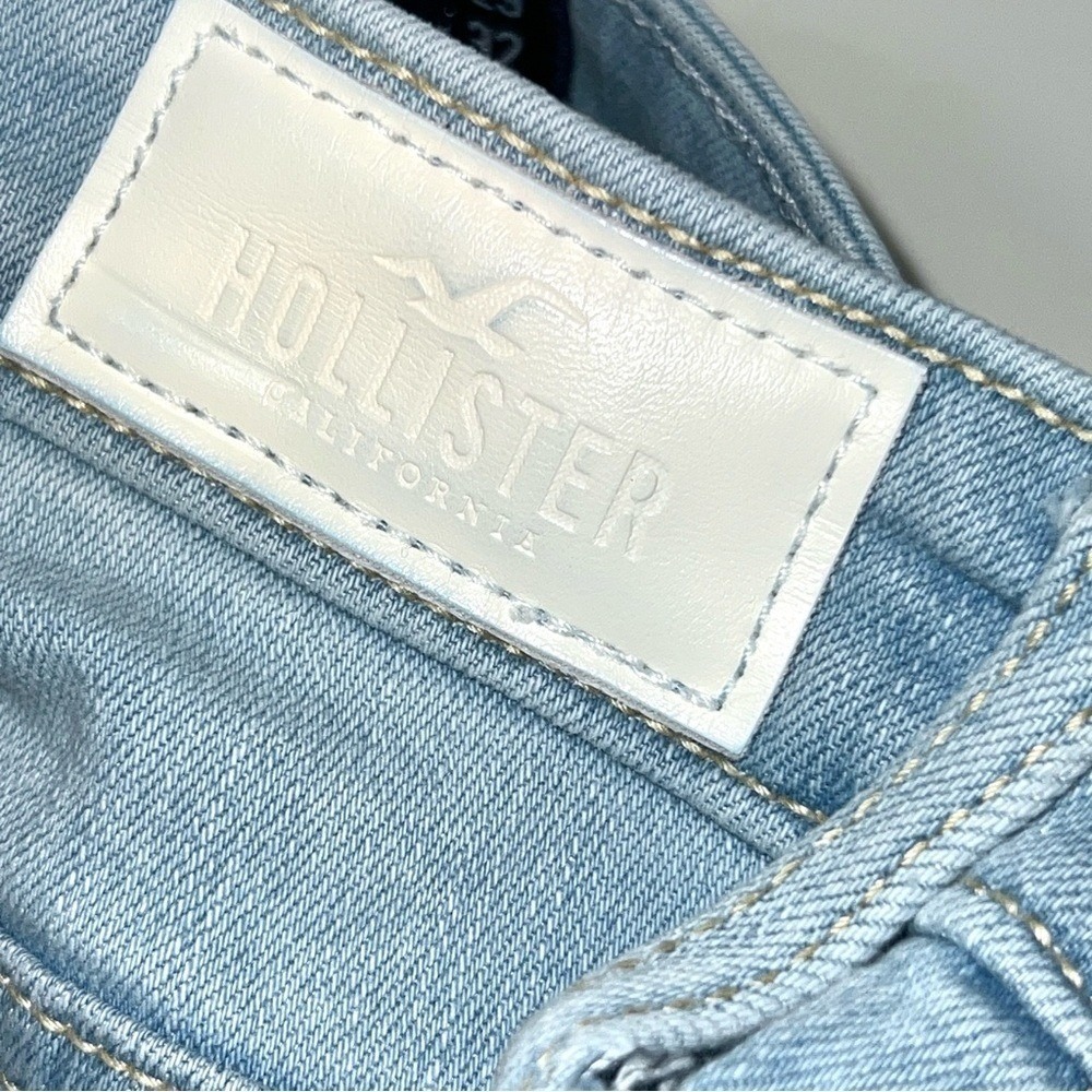 Hollister High Rise Flare Jeans Women's/Juniors 9R Blue Light Wash Embroidered - Picture 14 of 15